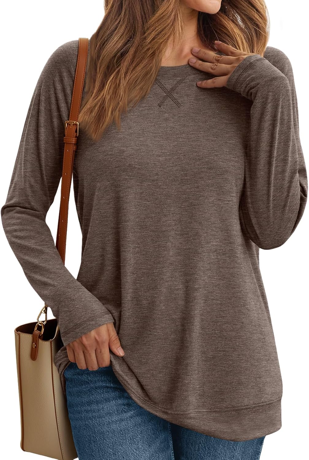 AUTOMET Womens Long Sleeve Shirts Casual Loose Fit Tops Fall Fashion Dressy Basi...