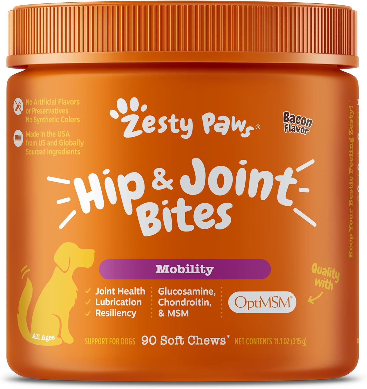 Zesty Paws Hip and Joint Supplement for Dogs - Glucosamine for Dog Joint Supplem...