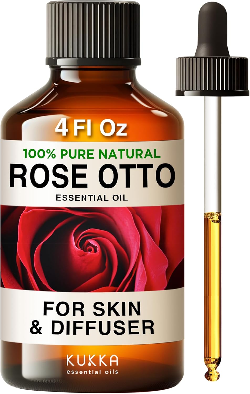 Kukka Rose Essential Oils for Skin Use & Aromatherapy - 100% Natural Rose Oil fo...