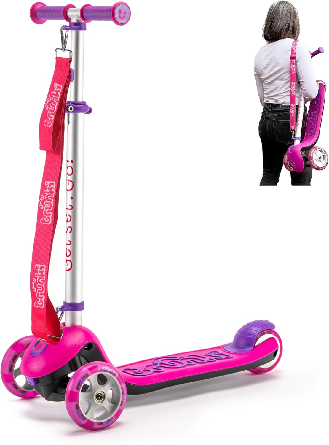 Trunki Folding 3 Wheel Kids Scooter for Boys and Girls with Tow and Carry Strap...