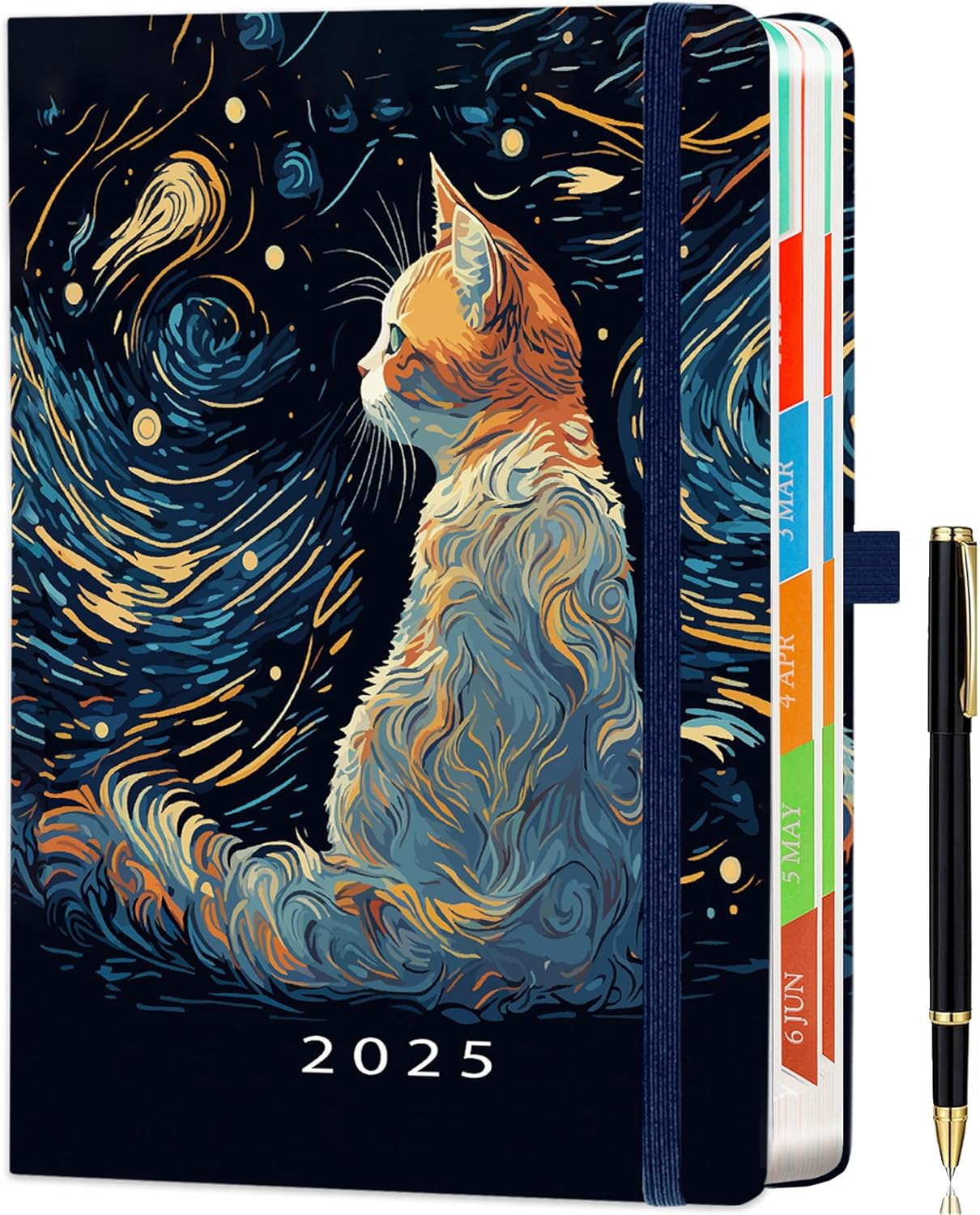 2025 Diary A5 Page a Day from Jan to Dec, Full Year Daily Planner with Colorful...