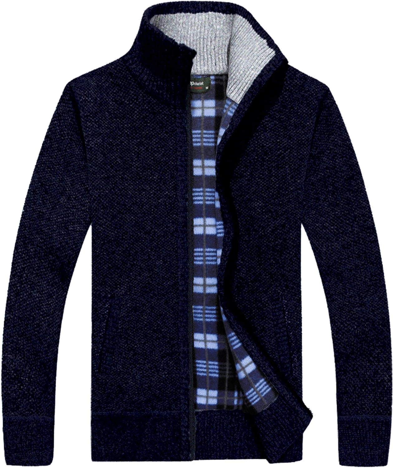 westAce Mens Zip Up Thick Fleece Lined Winter Knitted Cardigan Classic Jumper Ca...