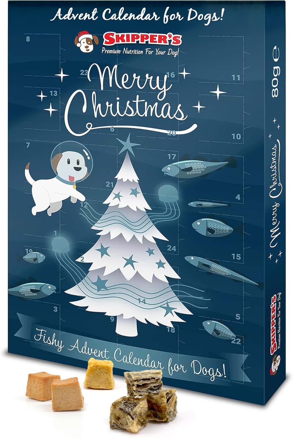 SKIPPER'S Christmas Advent Calendar for Dogs - Contains White Fish Treats, Luxur...