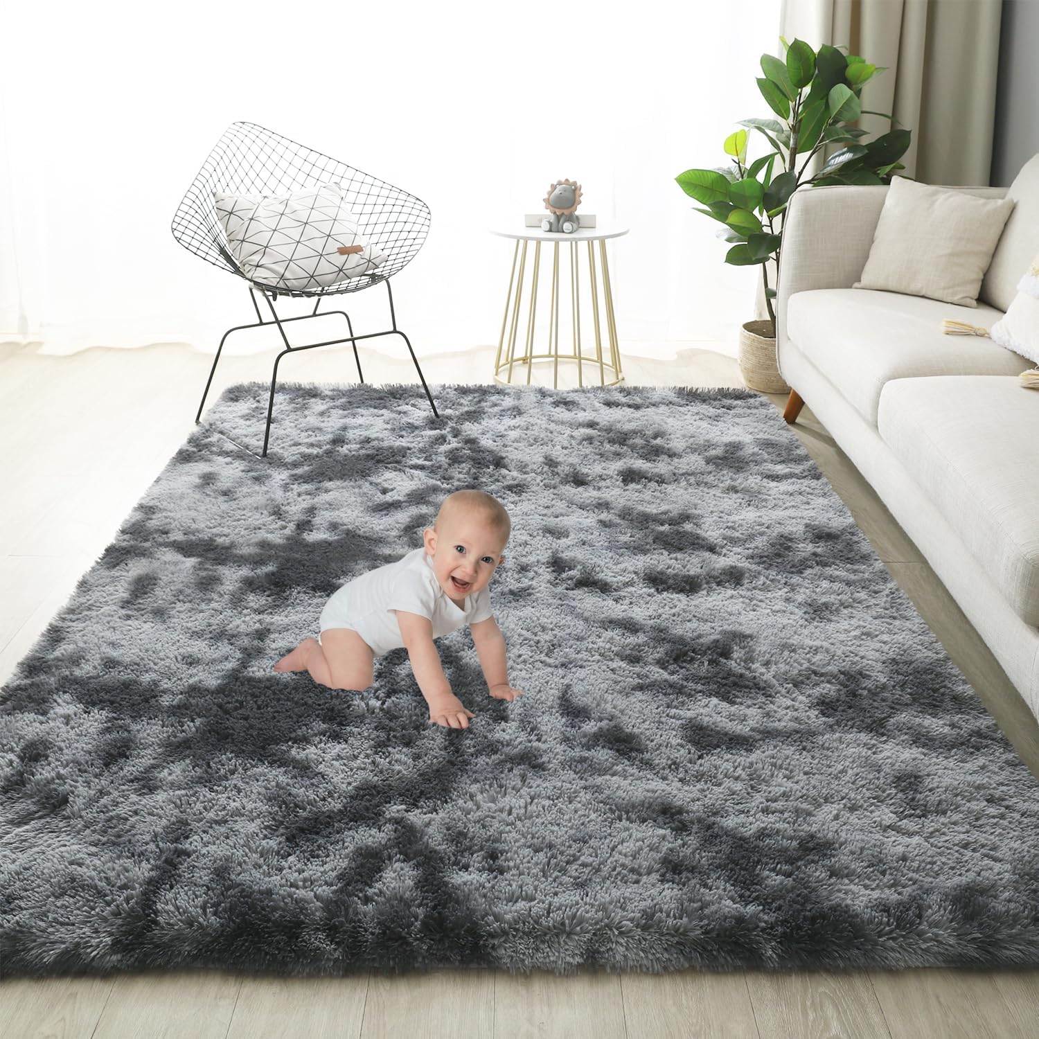 Gsogcax Super Soft Fluffy Area Rug 6'x9' Bedroom Living Room Shaggy Anti-Skid Co...