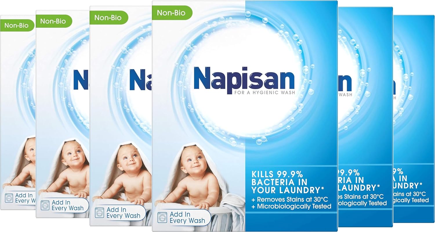 Napisan Non Bio Stain Remover Powder, 800g, Pack of 6, Kills 99.9% Bacteria in Y...