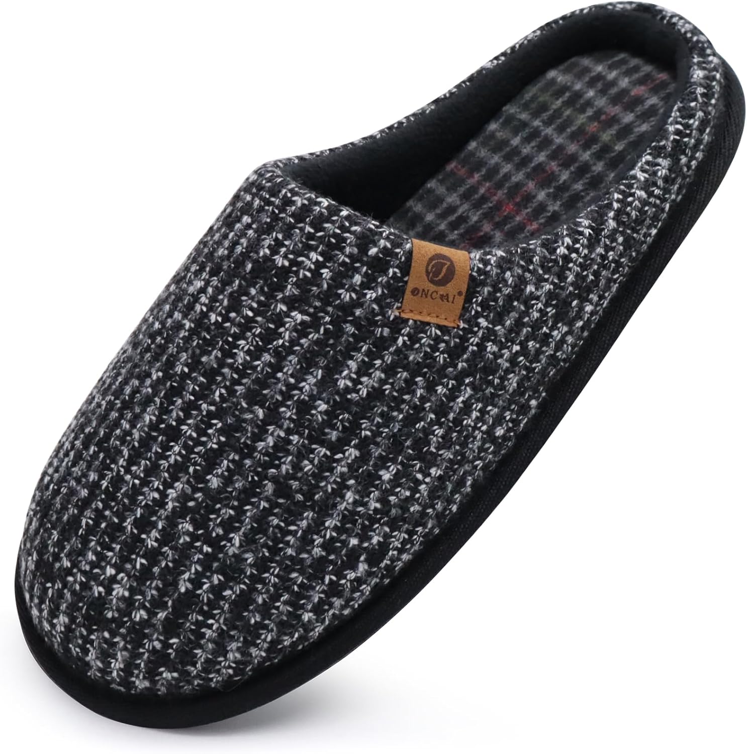 ONCAI Mens Slippers Memory Foam Slippers Slip On Warm Fluffy House Indoor/Outdoo...