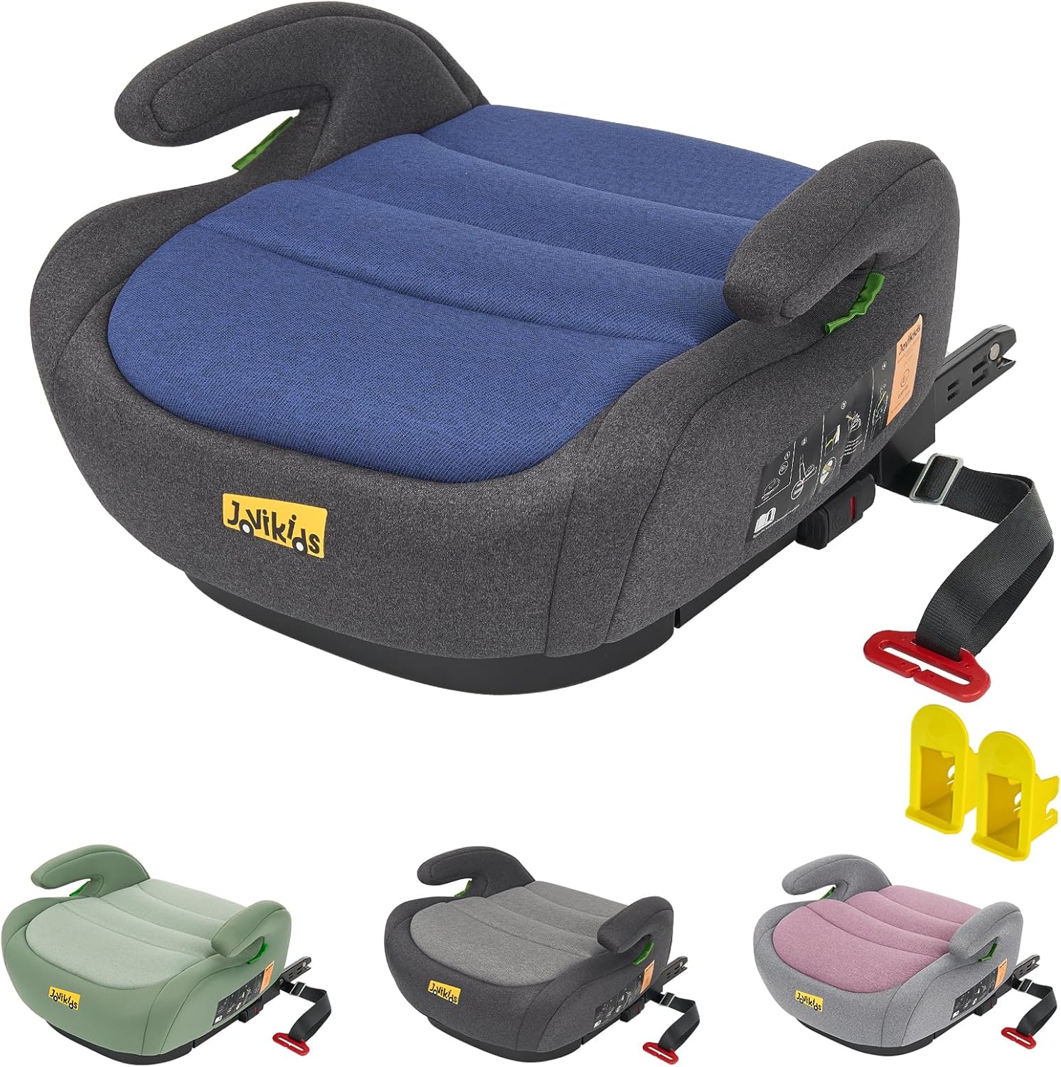 Jovikids I-Size Booster Seat for Car with ISOFIX, 125-150cm (Group 2/3, 6-12 Yea...