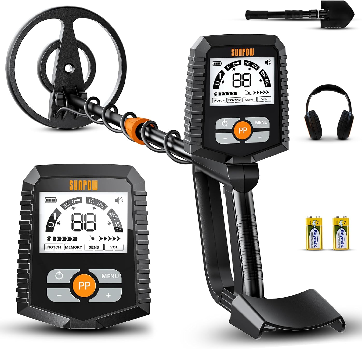 SUNPOW Metal Detector for Adults & Kids, Waterproof Metal Detector for Gold Dete...