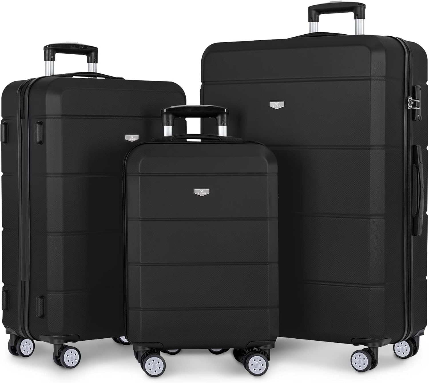 LUGG Travel Suitcase Set - Jetset 3-Piece Hard Shell Luggage, 20" 25" 29 Strong...