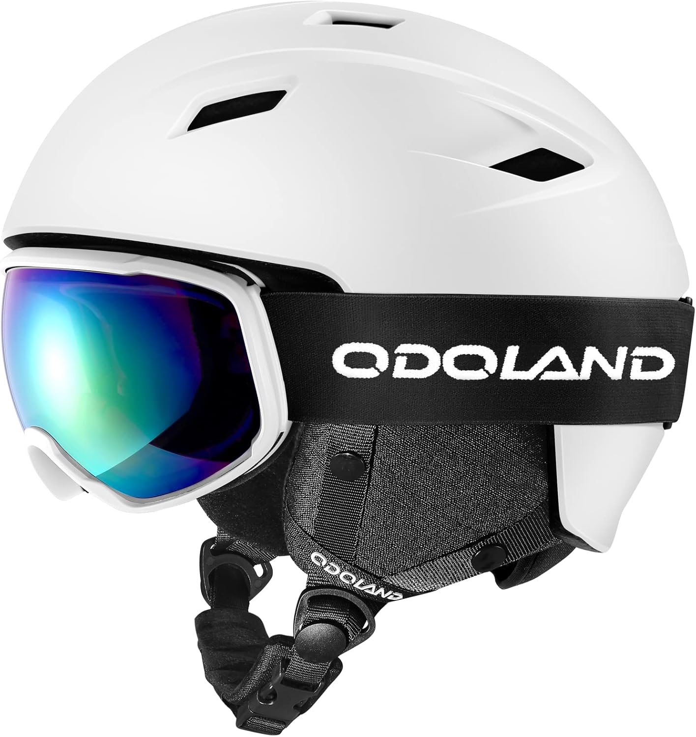 Odoland Snow Ski Helmet with Goggles Set - MultiColor Adjustable Sport Helmet wi...