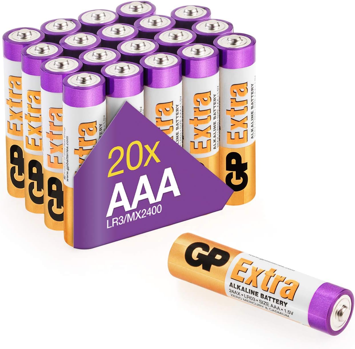 AAA Batteries Pack of 20 1.5V / Micro/Mini/Penlite / LR03 by GP Batteries Extra...