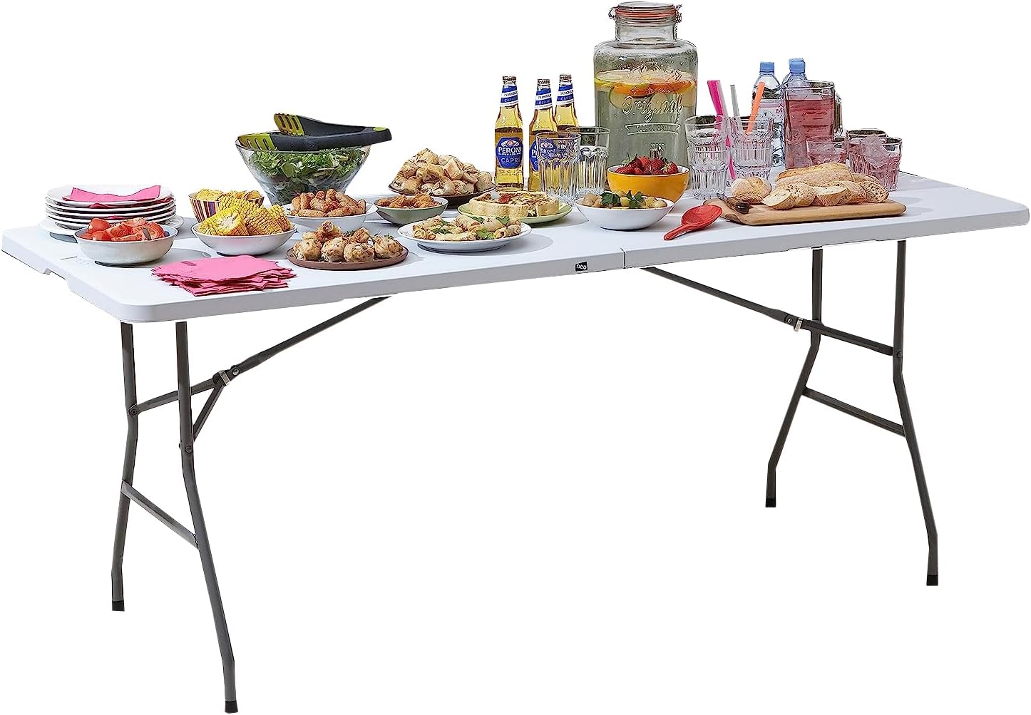 Neo Folding Table Portable Fold Up Tables Camping Garden Party BBQ Dinner Buffet...