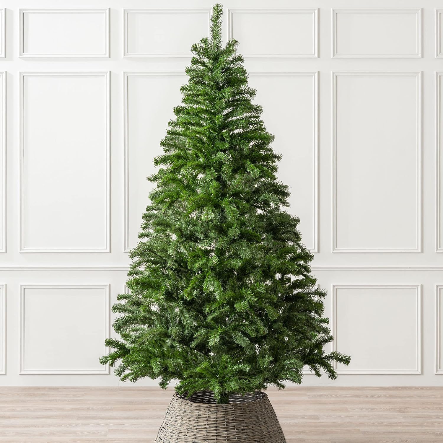 CHRISTOW Artificial Christmas Tree 7ft, Traditional Green Spruce, Bushy Branches...