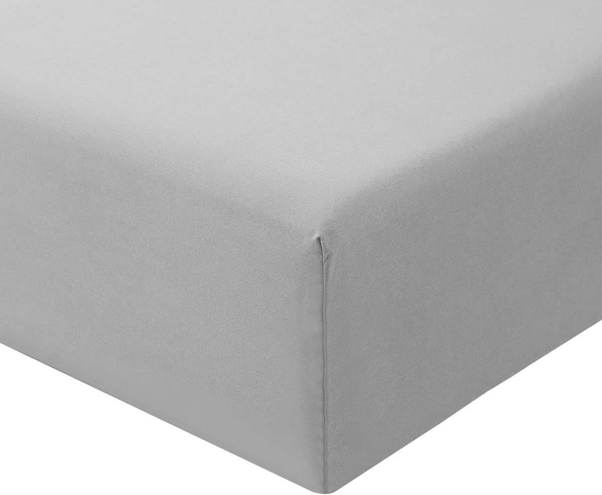 RUIKASI Superking Fitted Sheet Deep - Light Grey Bottom Sheet for Super Kingsize...