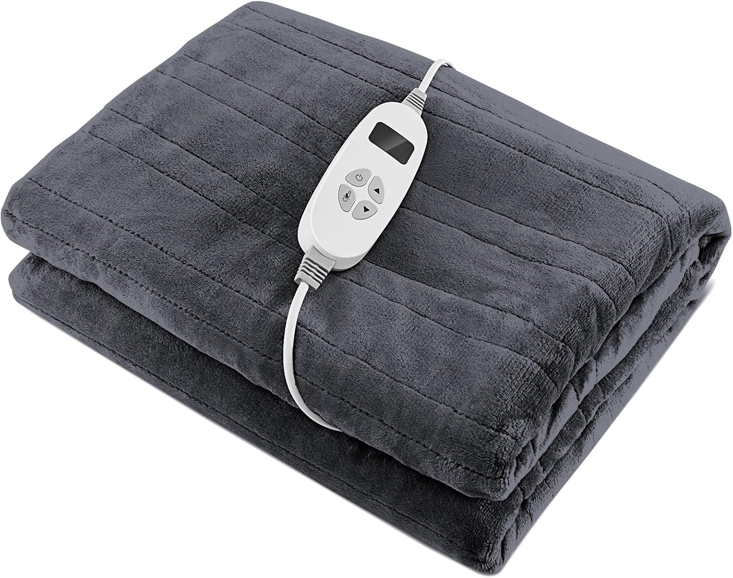 COSTWAY Electric Heated Throw Blanket, Extra Large Electric Over Blanket with 10...