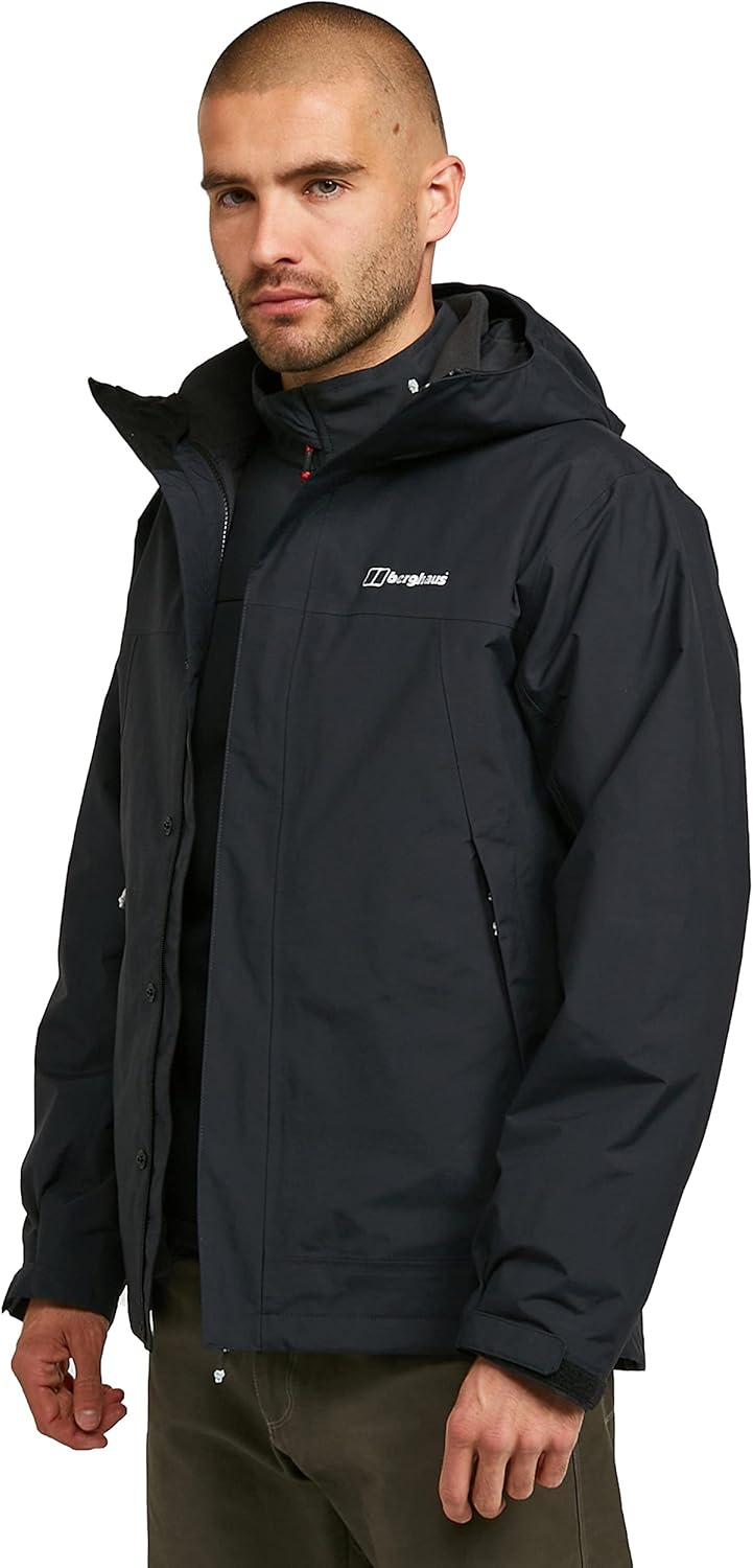 Berghaus Men's 3-in-1 Waterproof Jacket with Adjustable Hood and 2 Zipped Pocket...