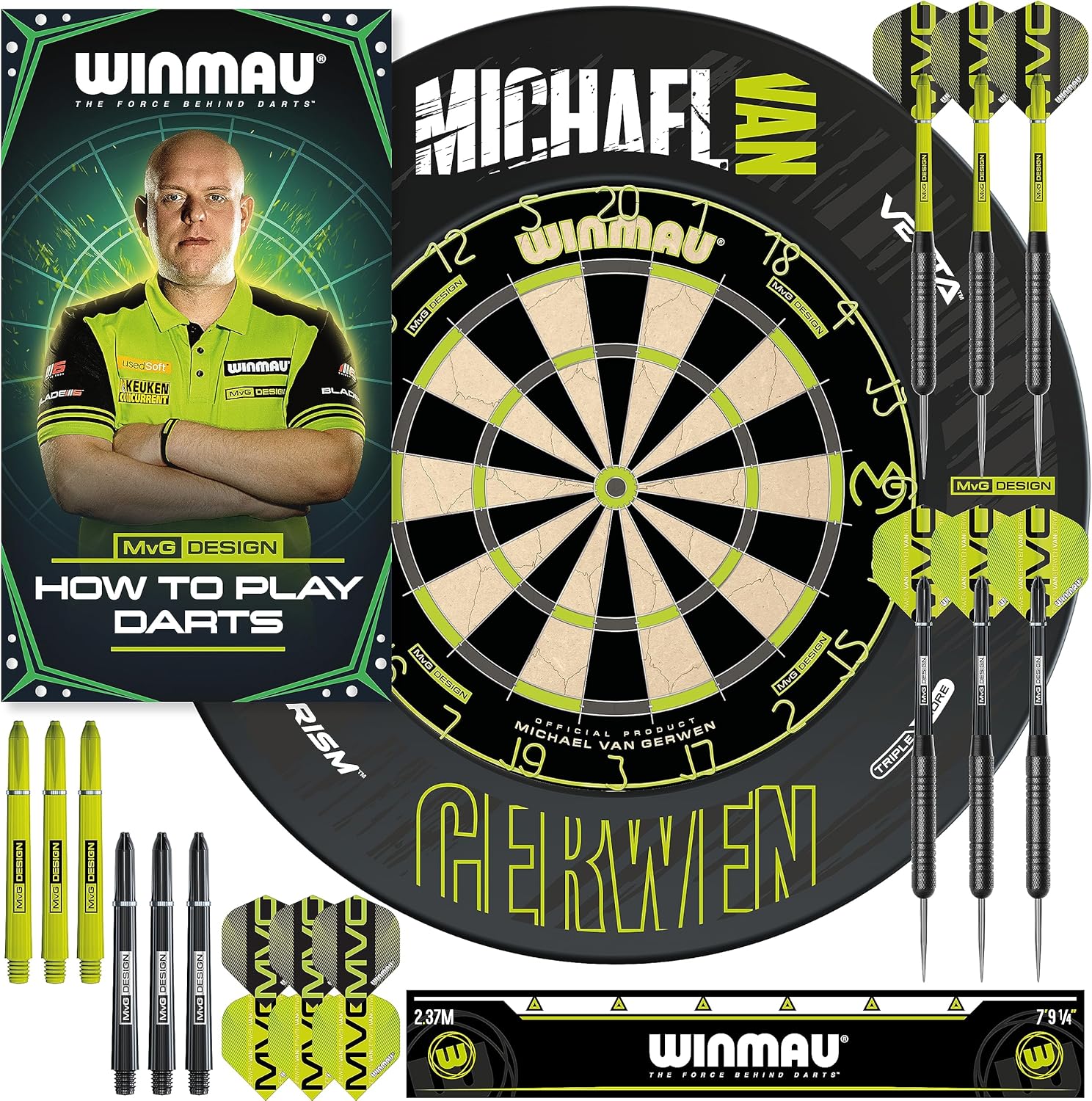 WINMAU Michael van Gerwen MvG Sets available with Dartboards, Cabinets, Surround...