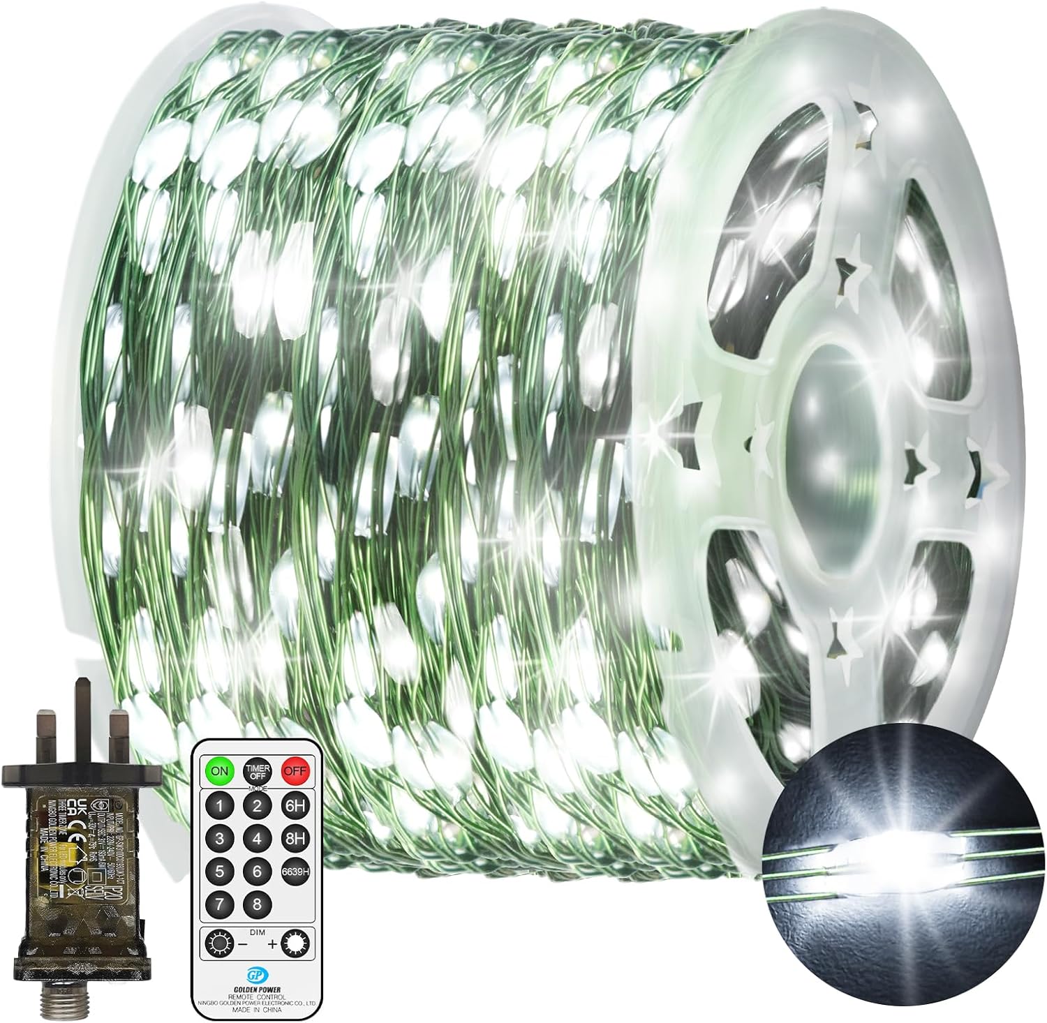 100 M 1000 LED Fairy Lights Plug in Outdoor Christmas Lights Green Copper Wire S...