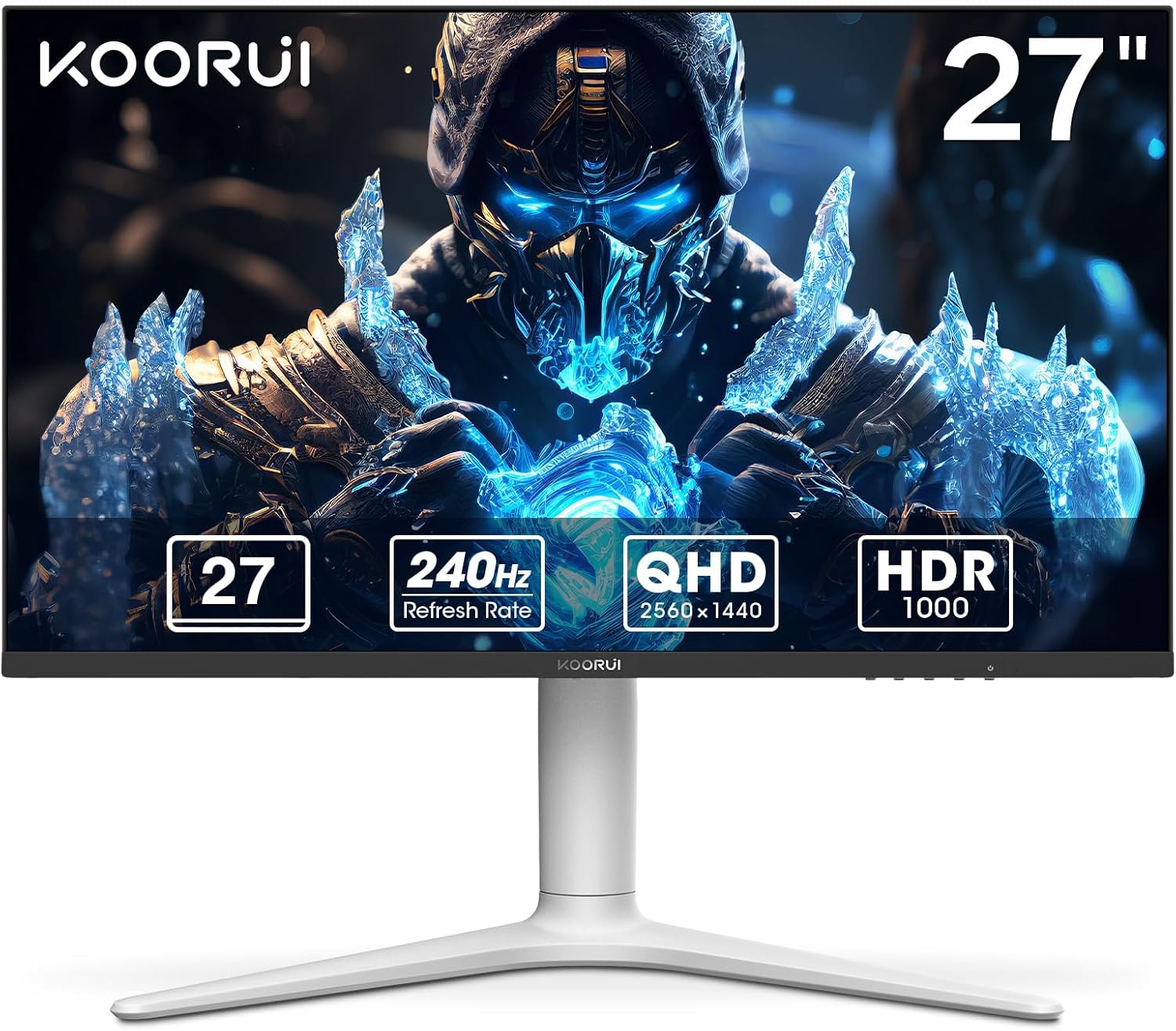 KOORUI 27 Inch Gaming Monitor VA mini-LED QHD (2560 x 1440), 240 Hz, HDR 1000, 1...