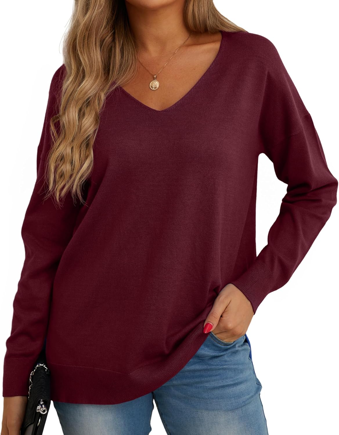 GRECERELLE Women's Jumpers Sweatshirt Ladies Casual Classic Plain Pullover Knit...