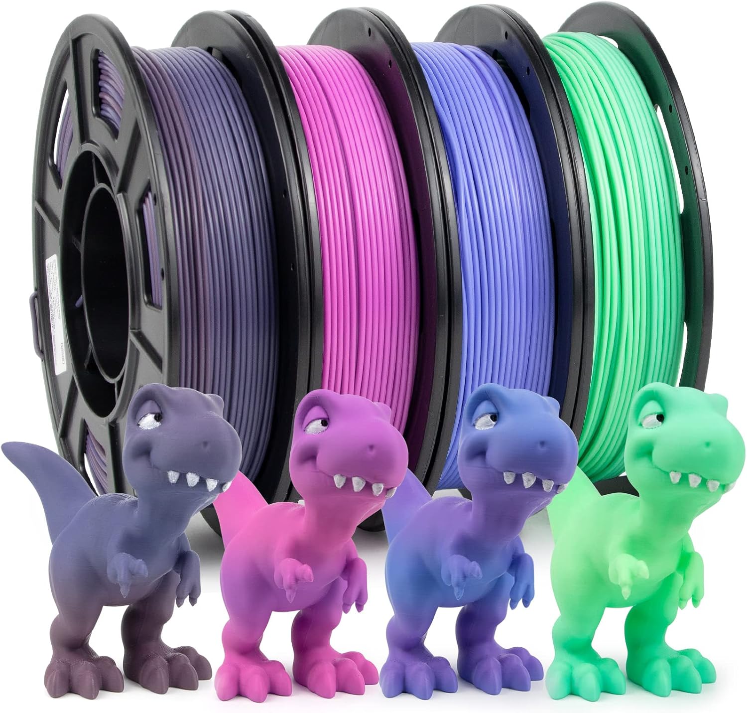 iSANMATE 3D Printer PLA+ Filament Set, Matte PLA+ Filament Bundle, Macaron Rainb...