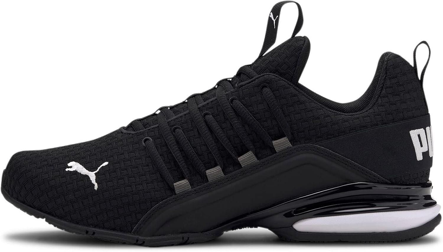 PUMA Men's Axelion Block Running Shoes 9 UK Puma Black Puma White