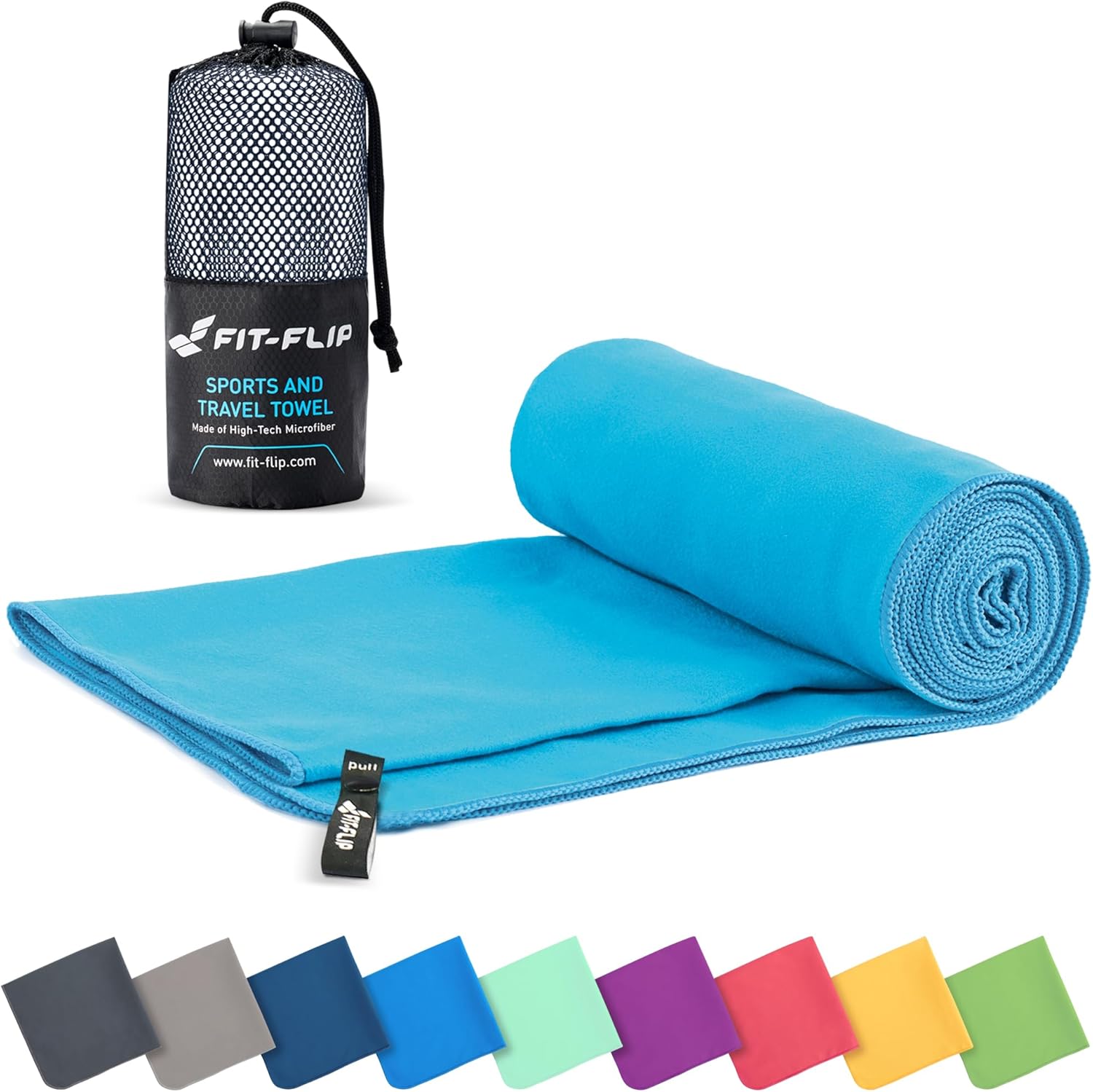 Fit-Flip Microfibre towel - compact, ultra lightweight & quick dry towel - the p...