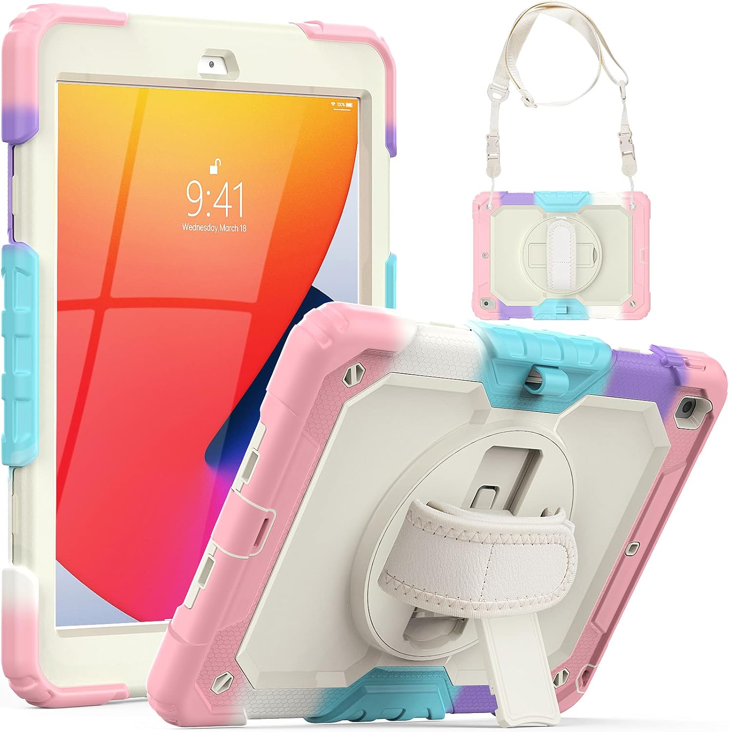 SEYMCY Kids Case for iPad 9th/8th/7th Generation 10.2 inch, Shockproof Kids Case...