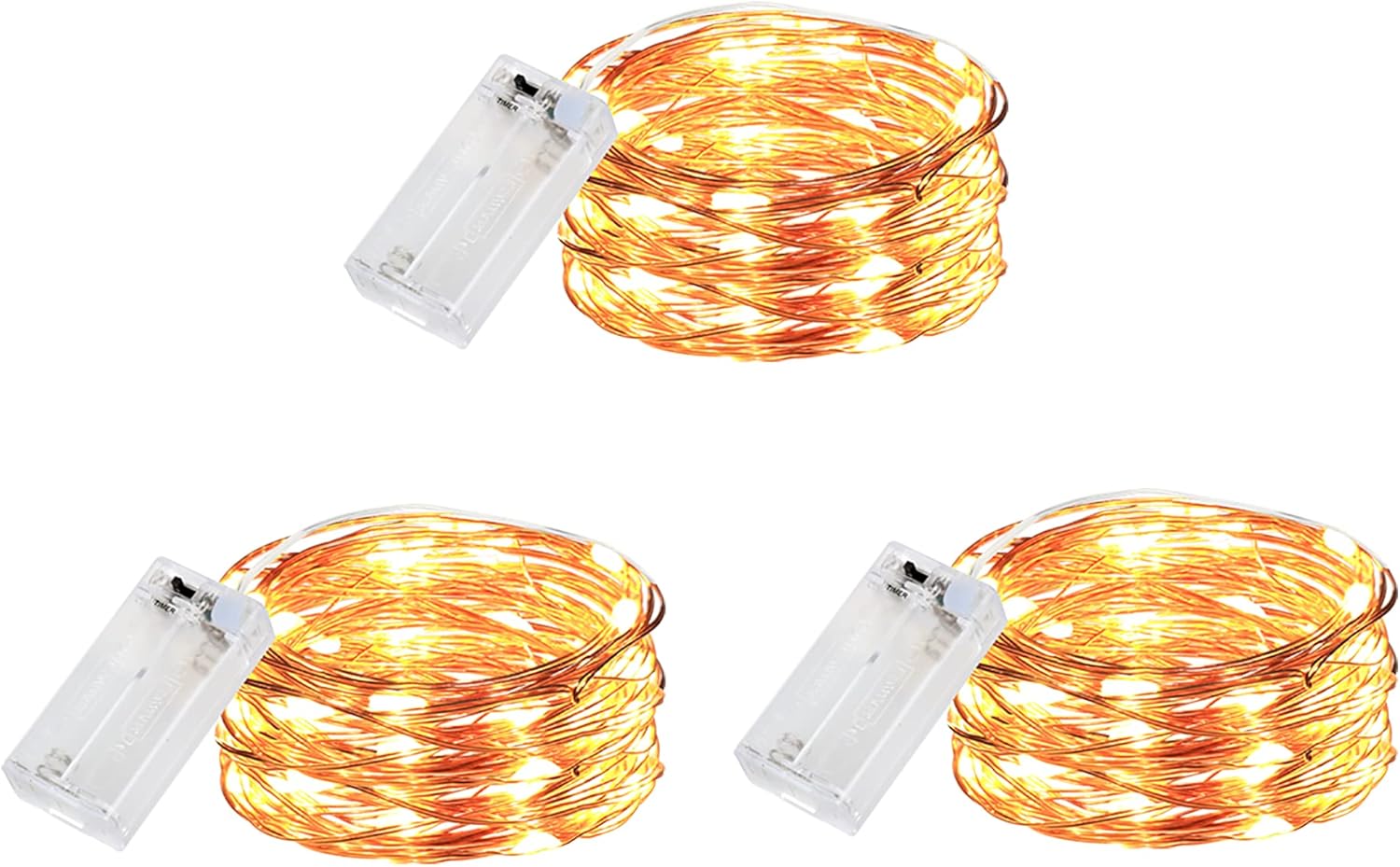 innotree 3 Pack Fairy Lights with Timer, Battery Copper Wire Fairy Lights 3M 30...