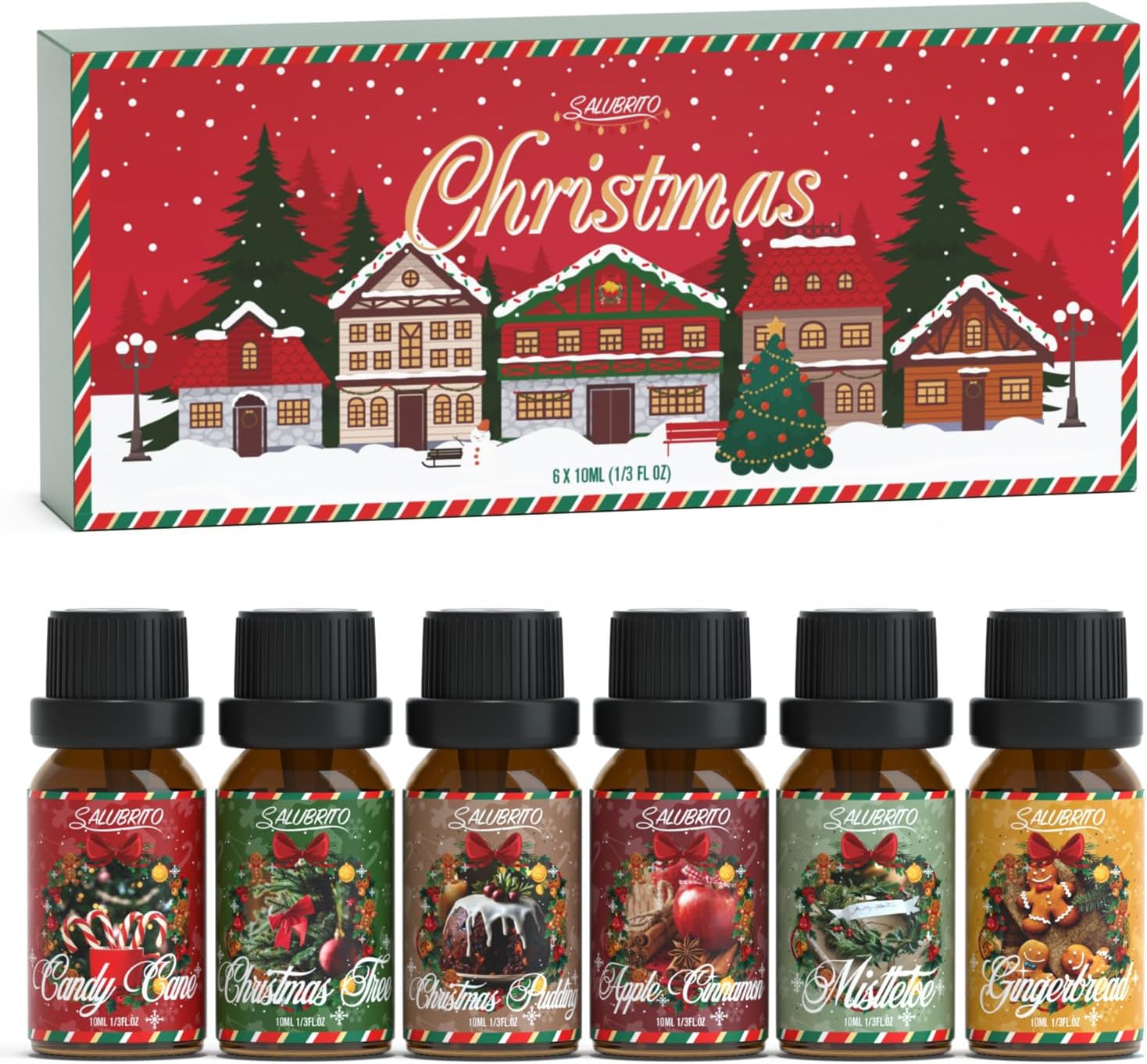 SALUBRITO Christmas Essential Oils Set, Winter Holiday Fragrance Oil Gift Set fo...