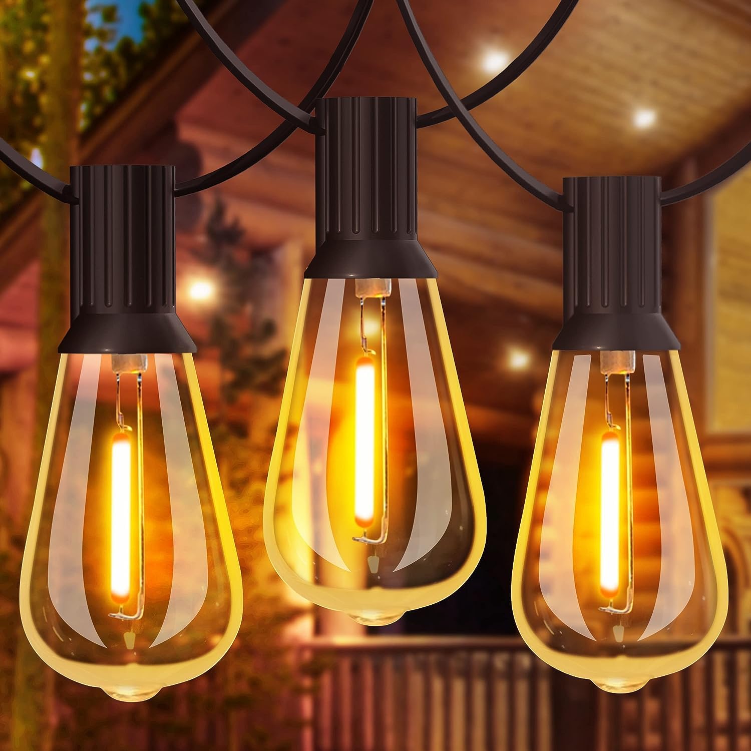 GLUROO Festoon Lights Outdoor 60FT, String Lights...