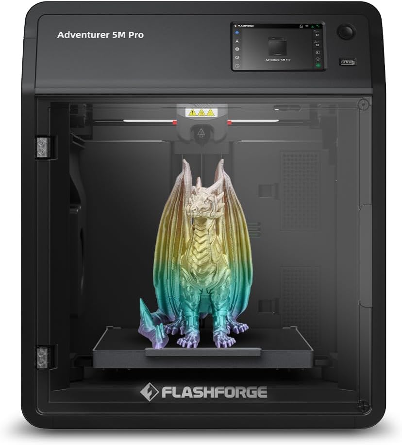 FLASHFORGE Adventurer 5M Pro 3D Pinter, 600mm/s High-Speed with 1 Click Fully Au...