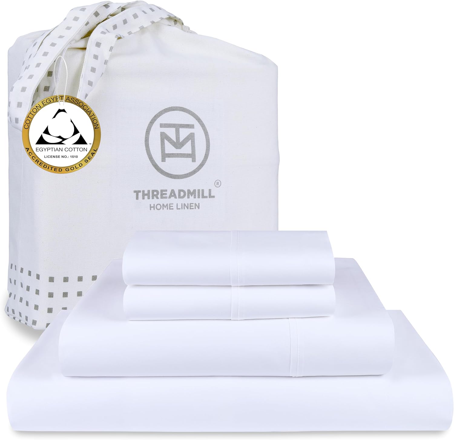 Threadmill Egyptian Cotton Queen Sheet Set | 100% Certified Egyptian Cotton Shee...