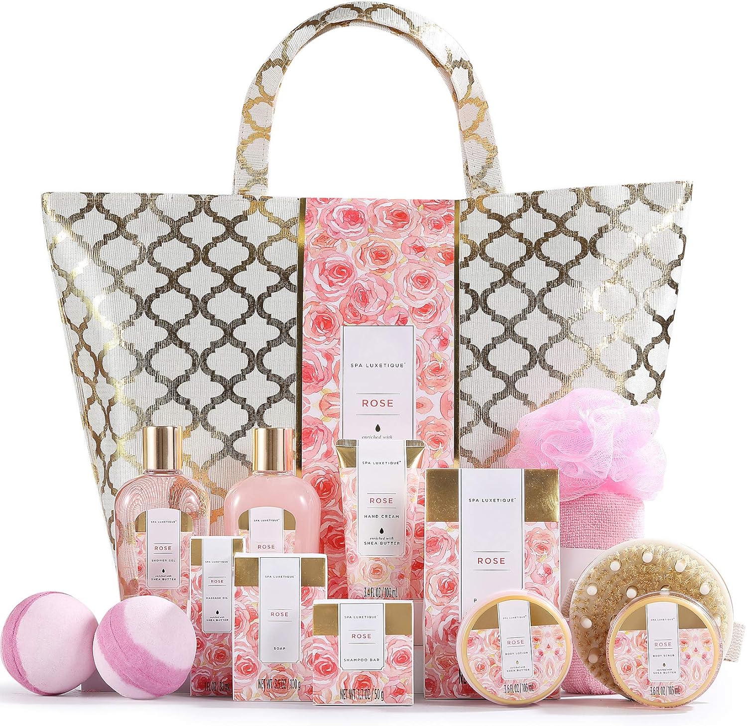 Spa Luxetique Spa Gift Set, 15pcs Bath Sets for Women Gifts, Rose Bath Gift Set...