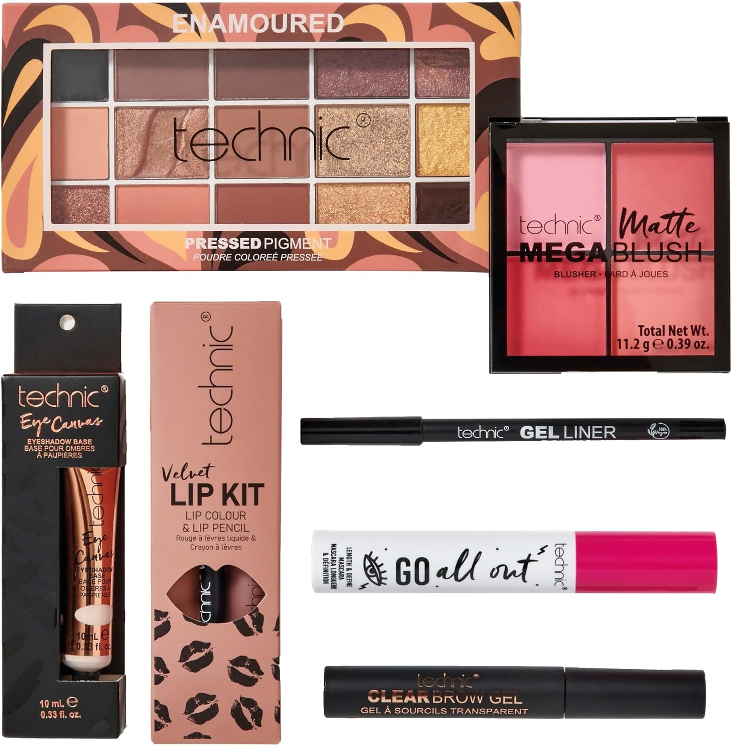 Technic Enamoured Full Face Cosmetic 8 Piece Gift Set - Full Size Products for E...