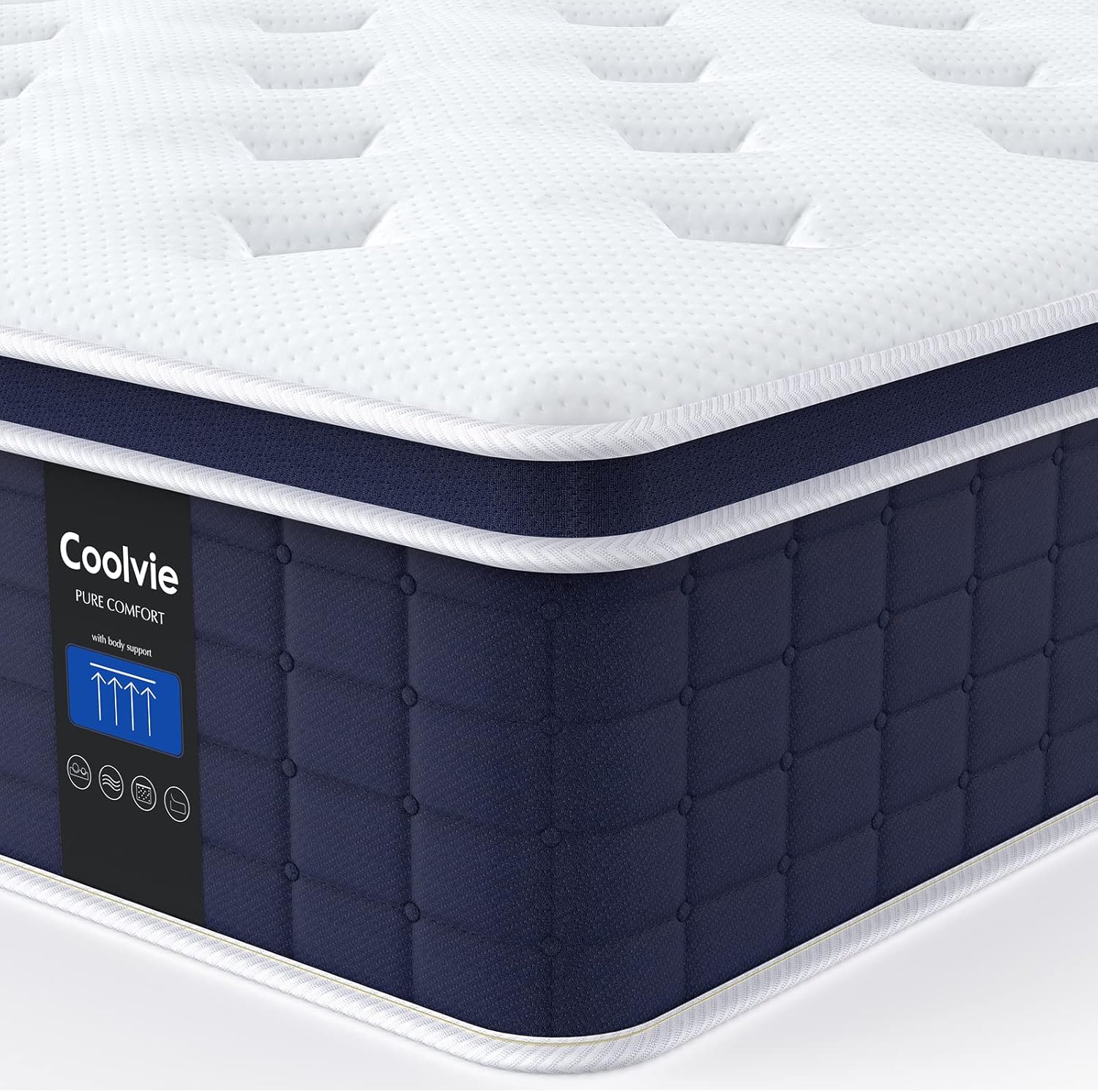 Coolvie Full Size Mattress 12 Inch, Hybrid Full Mattress in a Box, Pocket Spring...