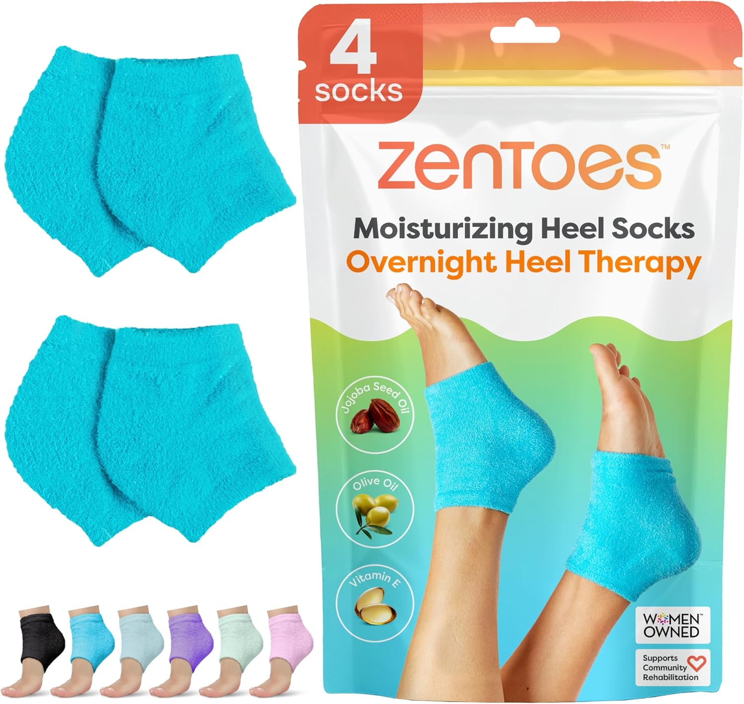 ZenToes Moisturizing Fuzzy Sleep Socks with Vitamin E, Olive Oil and Jojoba Seed...