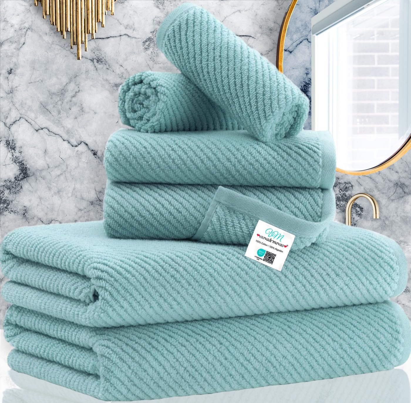 Towels for Bathroom - 100% Cotton | Lightweight | Thick | Soft, Quick Dry Towels...
