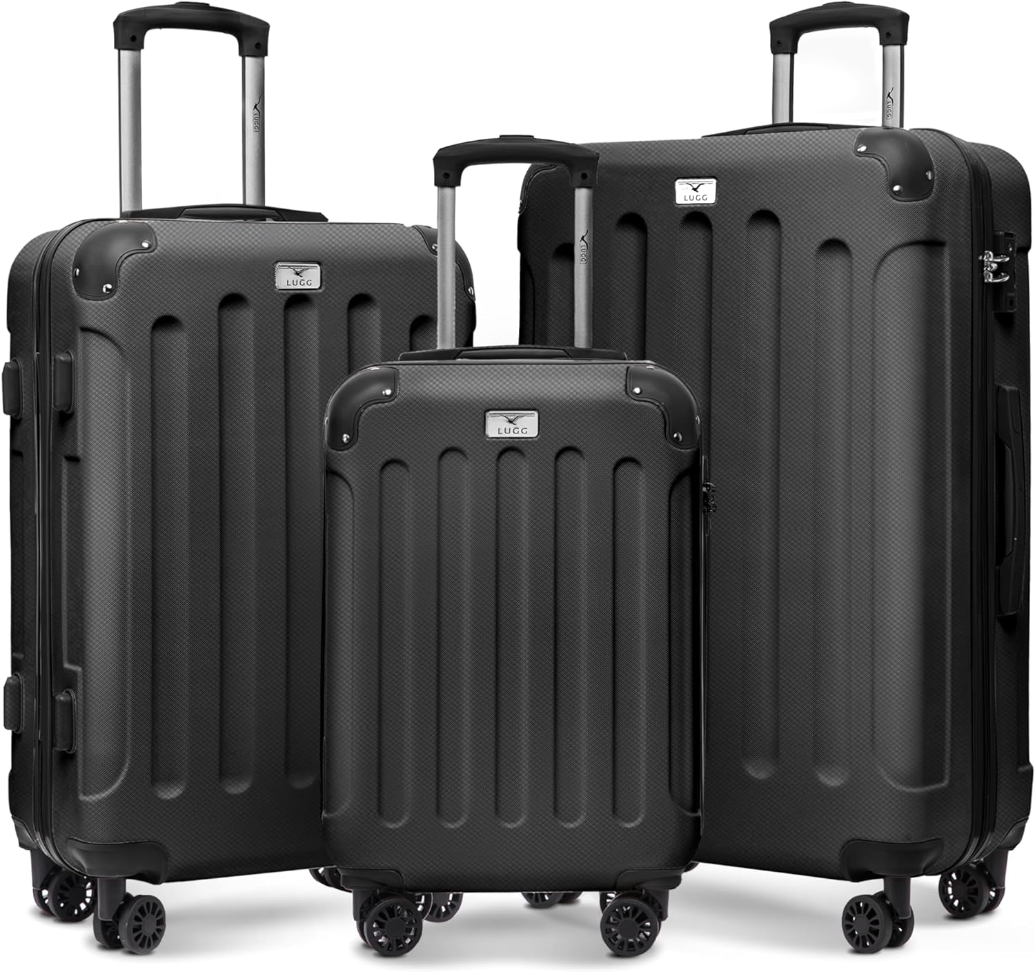 LUGG Travel Suitcase Set - Skywander 3-Piece Hard Shell Luggage, 20" 24" 28" Str...