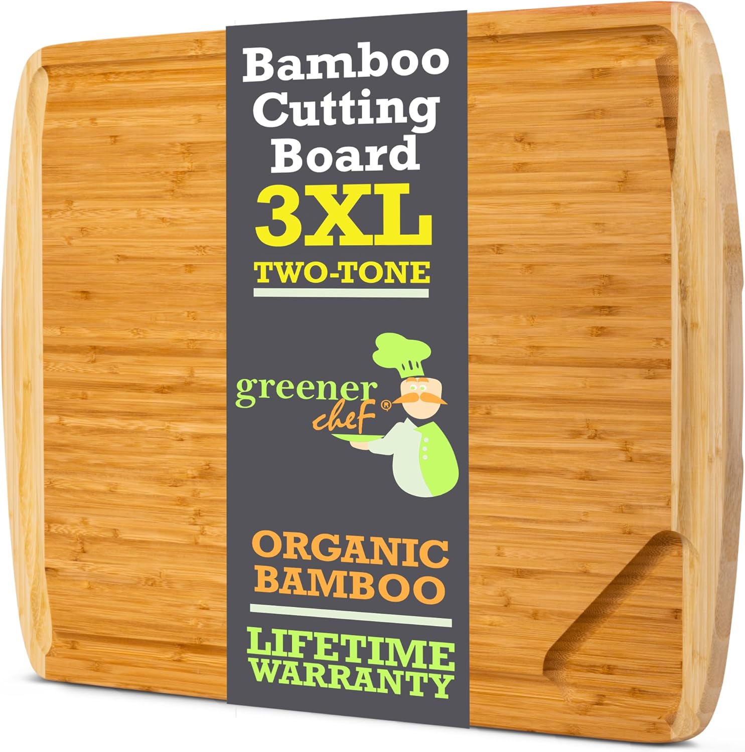 GREENER CHEF 30 Inch 3XL Extra Large Cutting Board with Lifetime Replacements -...