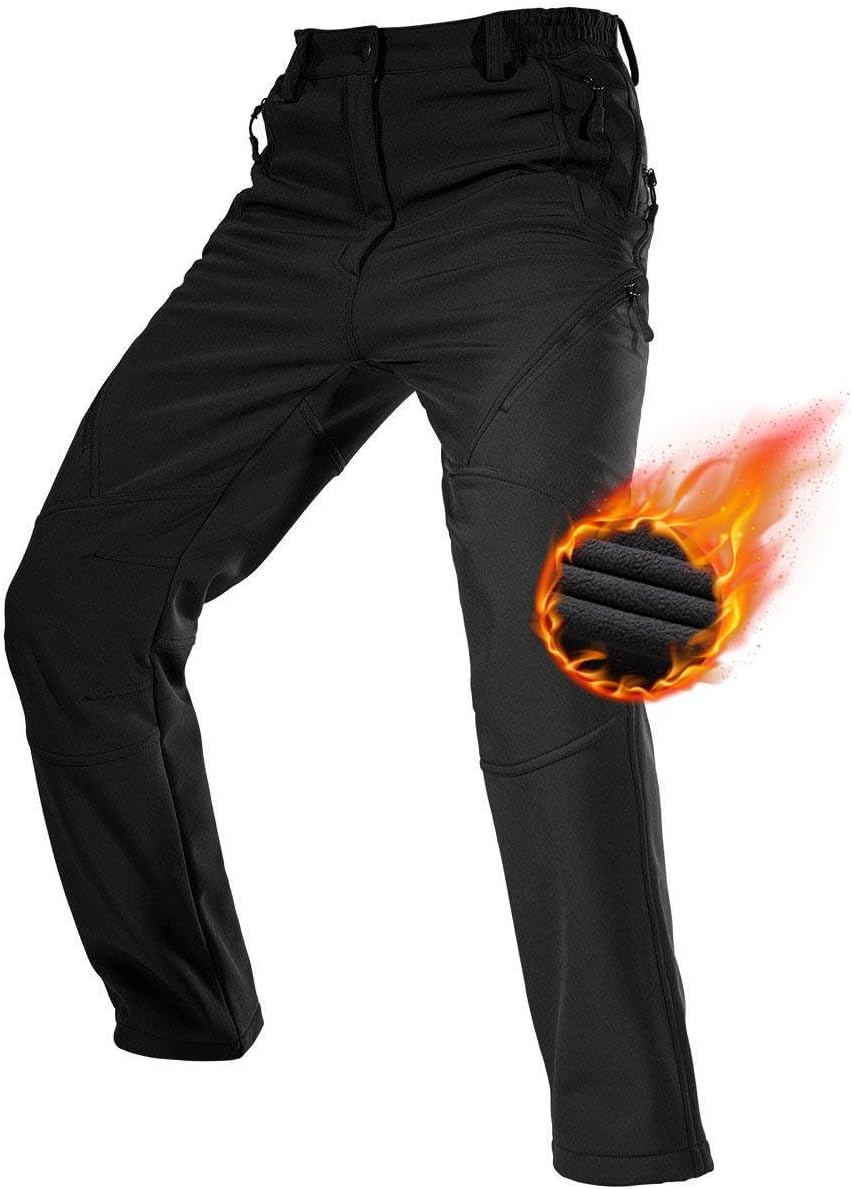 Free Soldier Men's Fleece Lined Outdoor Cargo Hiking Pants Water Repellent Softs...