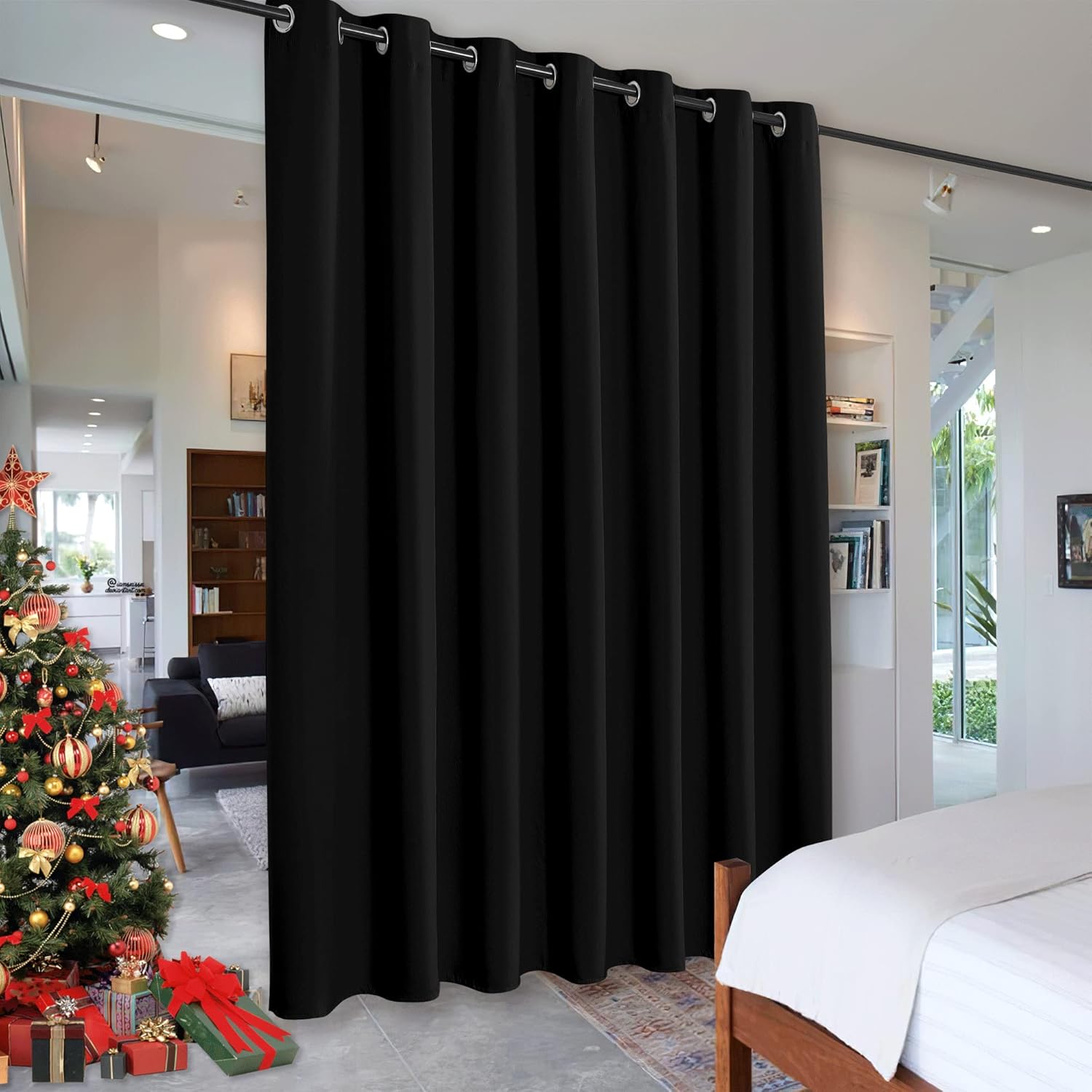 RYB HOME Blackout Curtains Room Divider, Total Privacy Wall Divider Screens Larg...