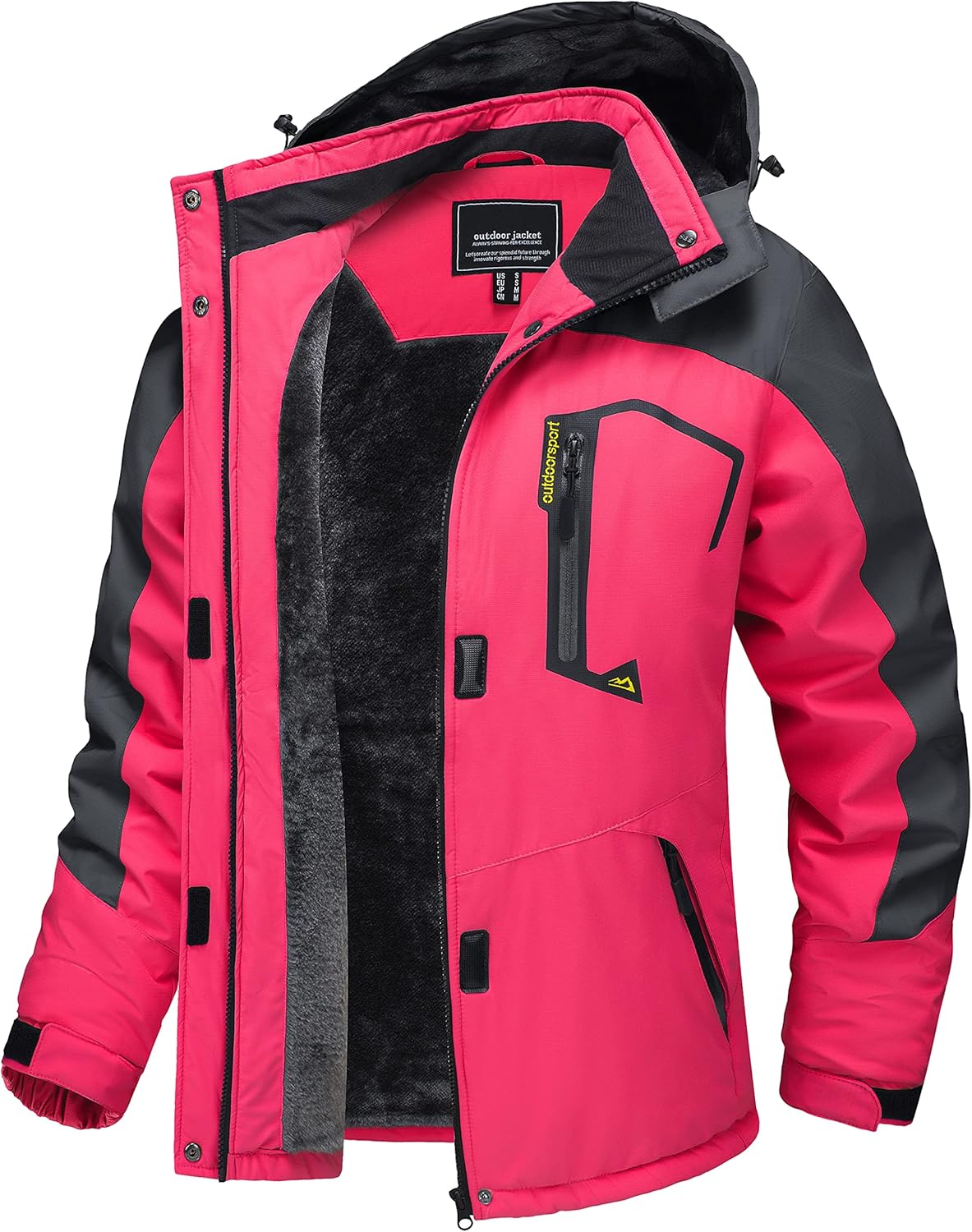 TACVASEN Women's Waterproof Jacket Winter Skiing Outdoor Walking Fleece Coat wit...