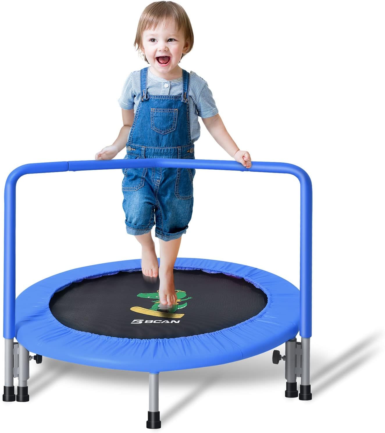 BCAN 36'' Mini Folding Ages 2 to 5 Toddler Trampoline with Handle for Kids, Two...