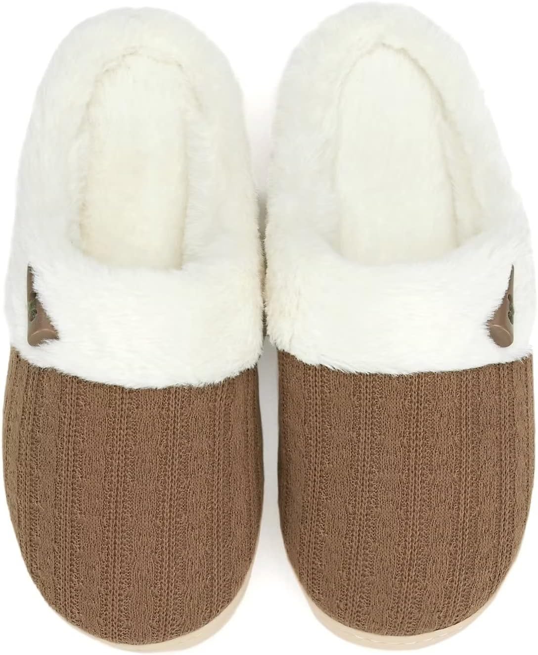 NineCiFun Women's Slip on Fuzzy House Slippers Memory Foam Slippers Scuff Outdoo...