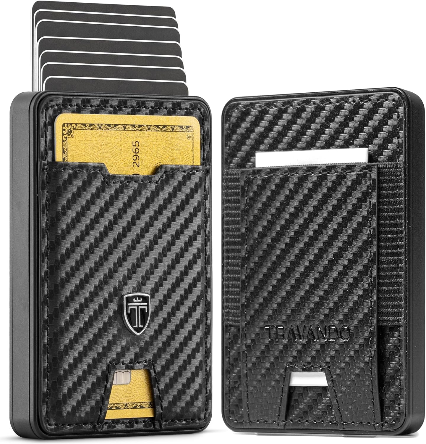 TRAVANDO Swype Slim Wallet for Men Metal RFID Blocking Mens Wallet Card Case Car...