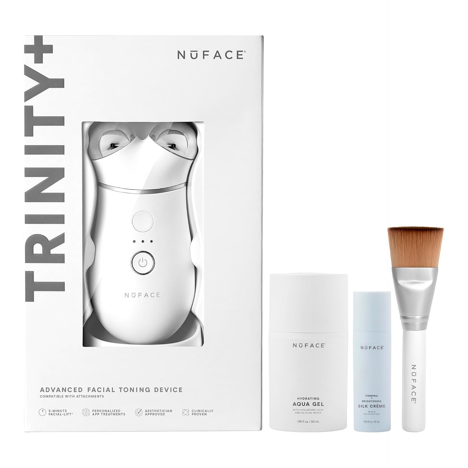 NuFACE TRINITY+ Microcurrent Facial Device Kit - FDA Cleared Face Sculpting & Ne...
