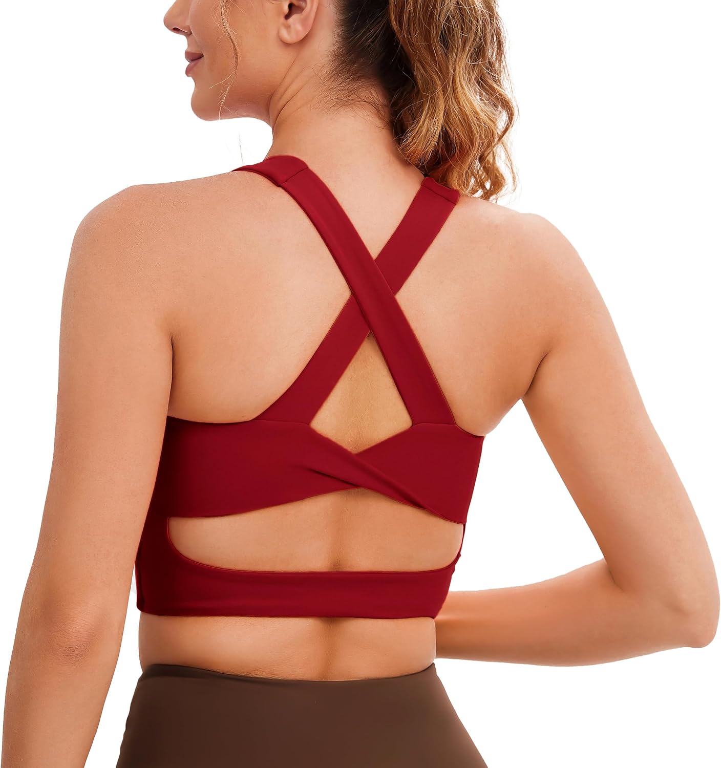 Sports Bras for Women Criss-Cross Back Padded Workout Tank Tops Medium Support C...