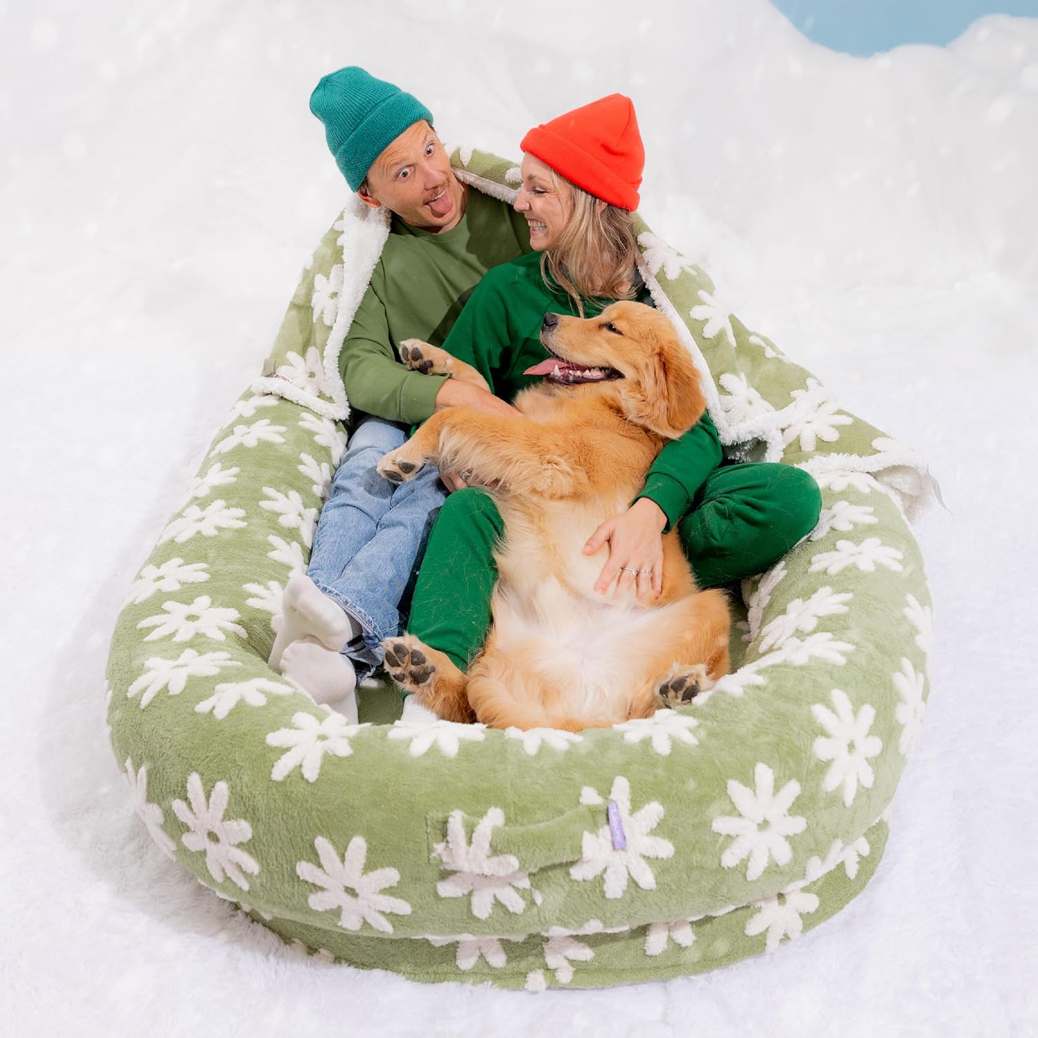 Lesure Human Dog Bed for Adult - Calming Human Size Dog Bed with Egg Foam Suppor...