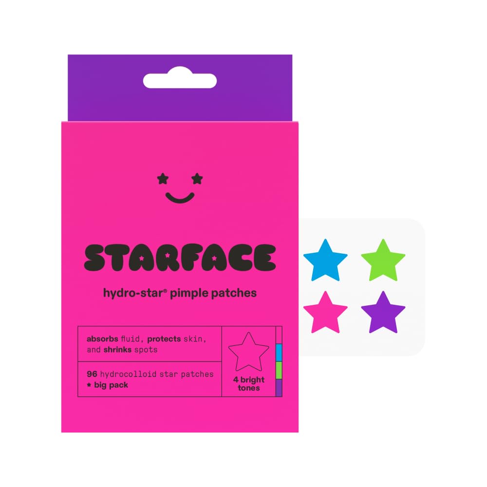 Starface Party Pack Big Pack Hydro-Stars, Colorful Hydrocolloid Pimple Patches,...